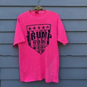 Trump 2016 T Shirt Mens Make America Great Again Pink L Chouinard